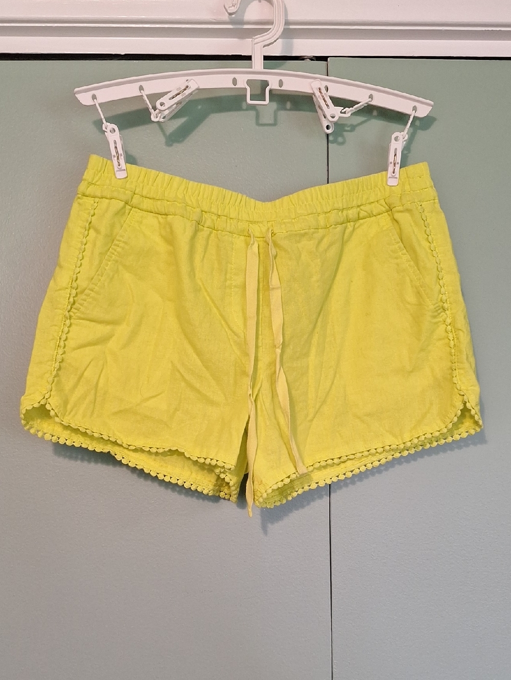 Loft Running Short Green Linen Blend Size Small
